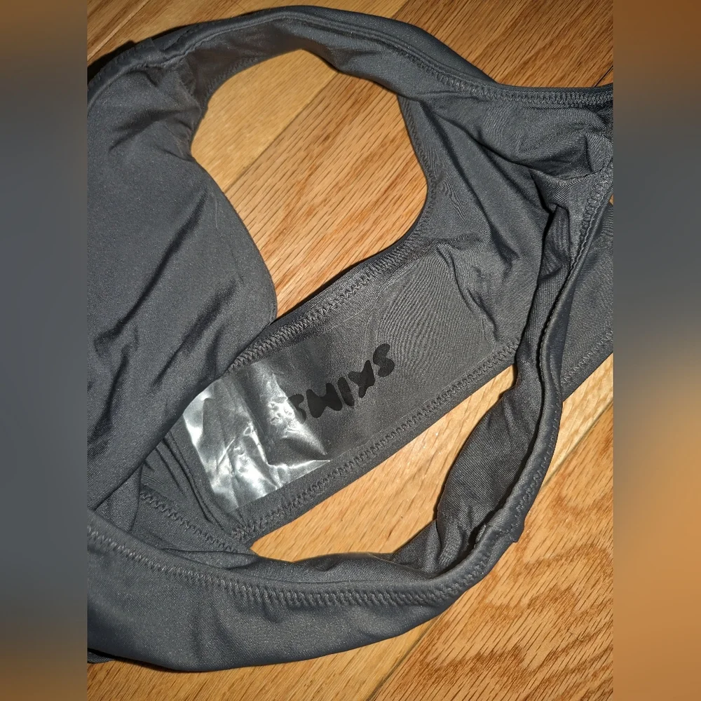 NWT SKIMS SWIM CUT OUT HALTER MONOKINI IN GUNMETAL